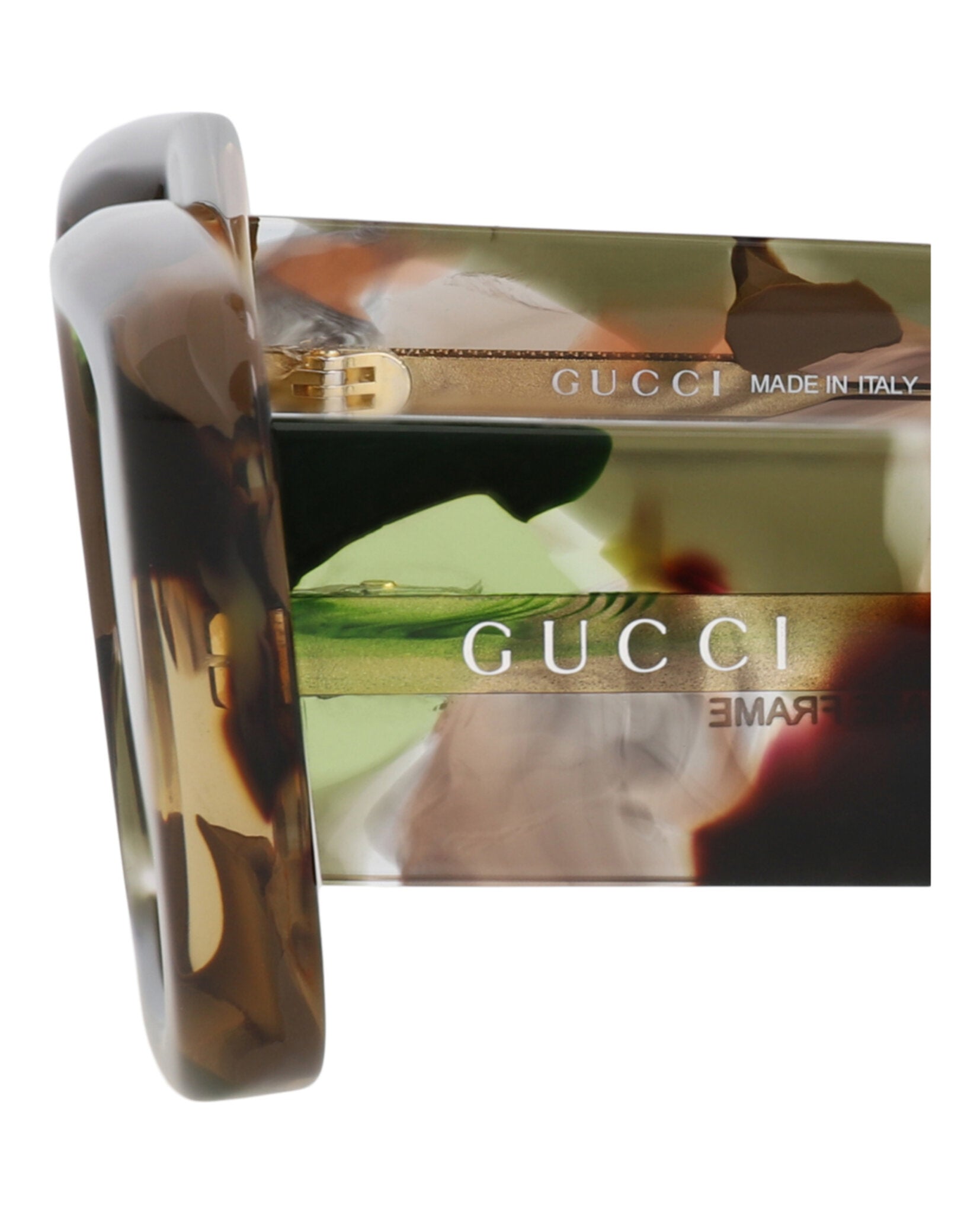 Gucci Gucci Womens Square/Rectangle Green Green Brown Fashion Designer Eyewear