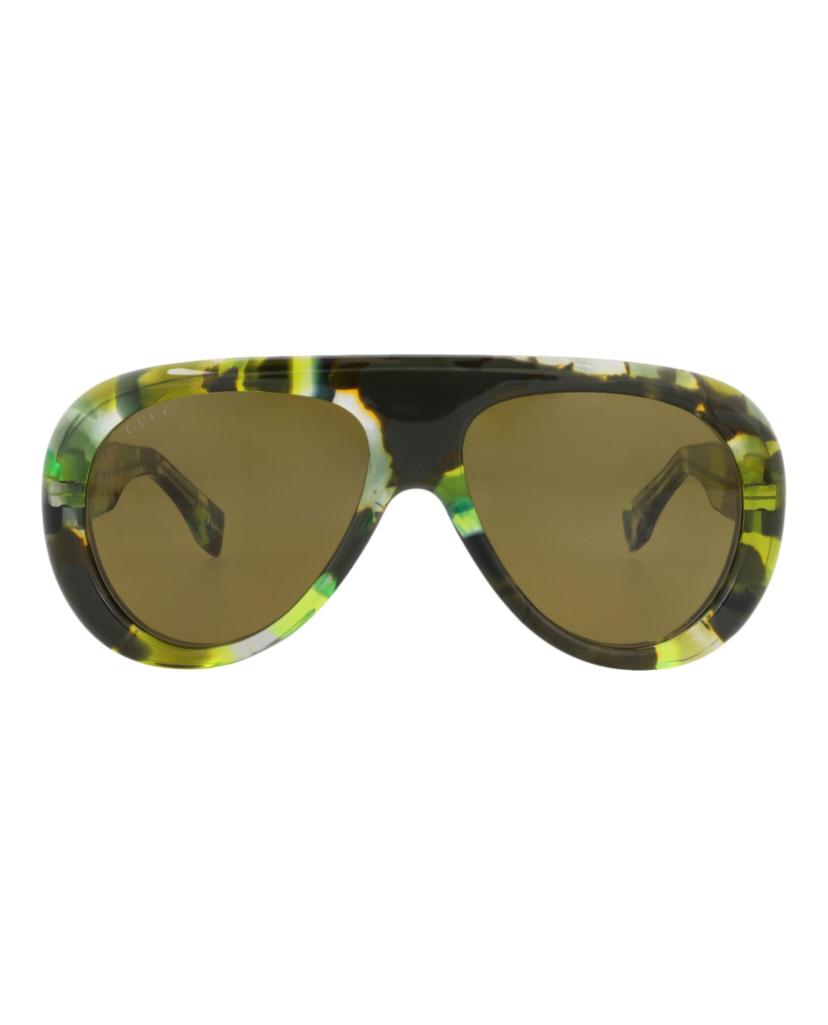 Gucci Gucci Mens Aviator Green Green Brown Fashion Designer Eyewear