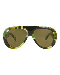 Gucci Gucci Mens Aviator Green Green Brown Fashion Designer Eyewear