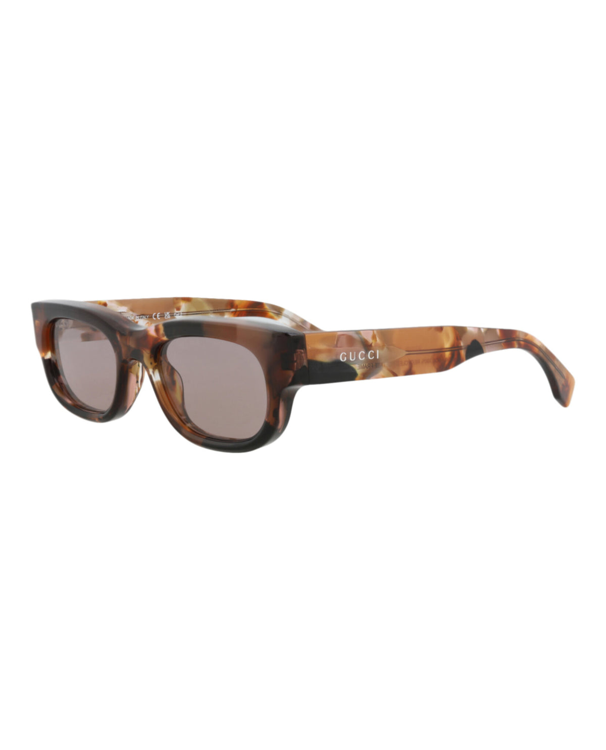 Gucci Mens Square/Rectangle Brown Brown Brown Fashion Designer Eyewear