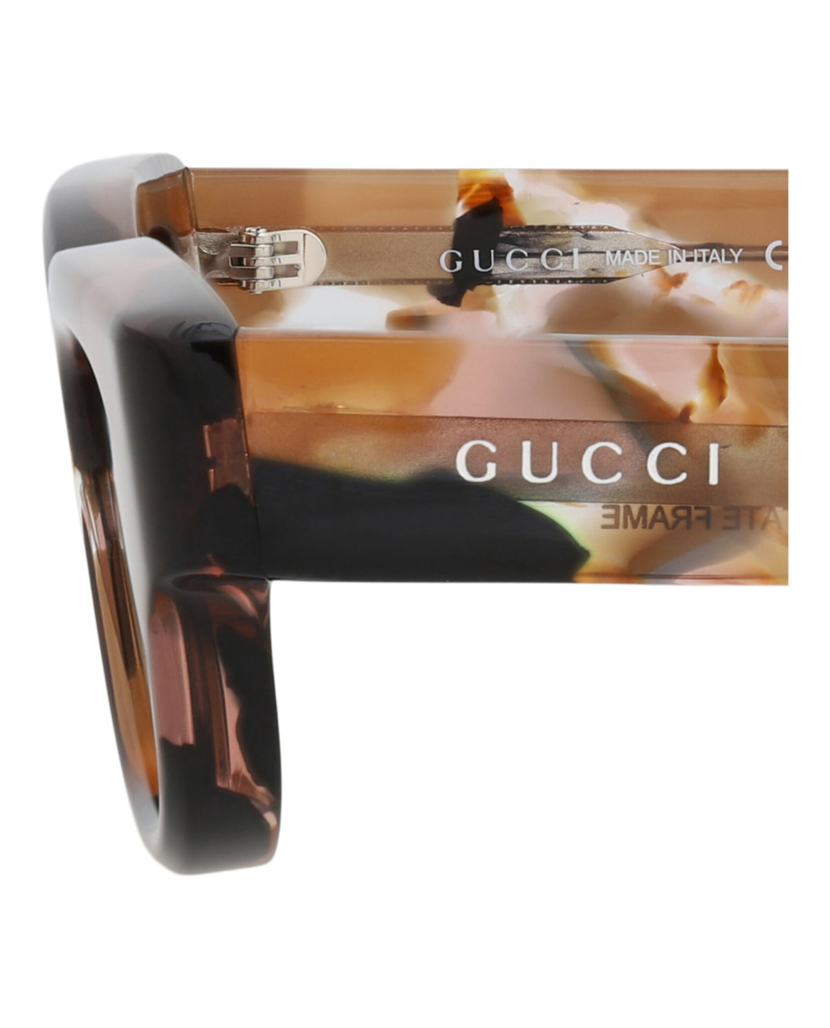 Gucci Mens Square/Rectangle Brown Brown Brown Fashion Designer Eyewear