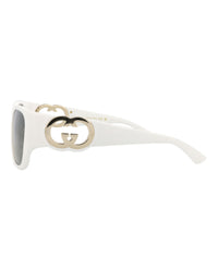 Gucci Womens Cat Eye White White Grey Fashion Designer Eyewear