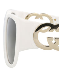 Gucci Womens Cat Eye White White Grey Fashion Designer Eyewear