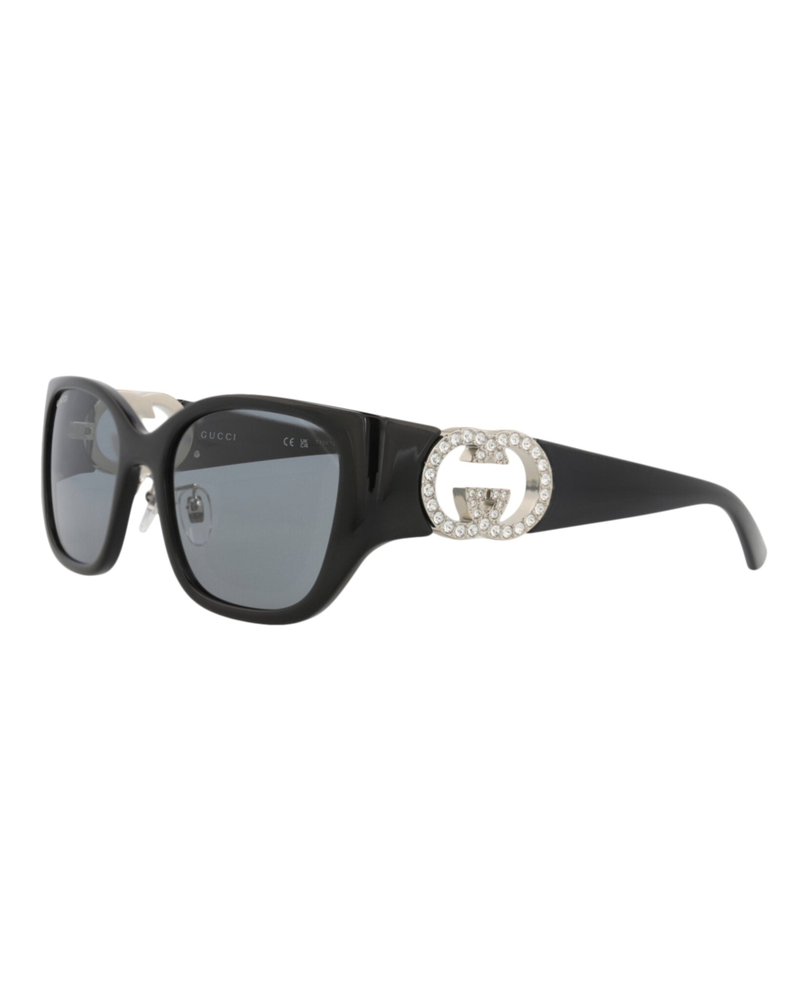 Gucci Gucci Womens Cat Eye Black Black Grey Fashion Designer Eyewear