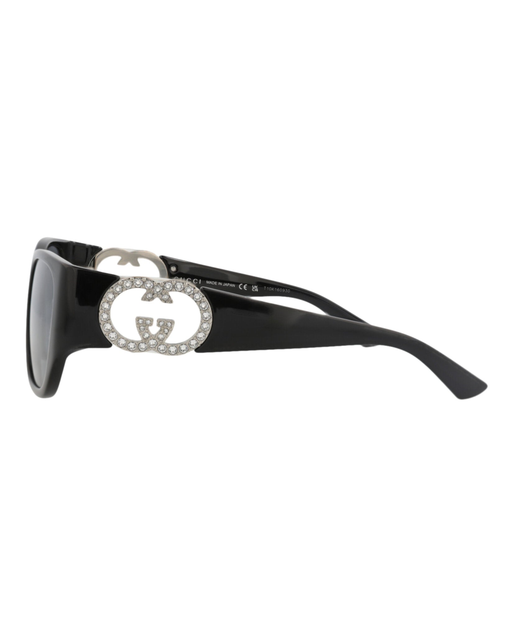 Gucci Gucci Womens Cat Eye Black Black Grey Fashion Designer Eyewear