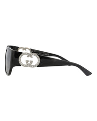Gucci Gucci Womens Cat Eye Black Black Grey Fashion Designer Eyewear