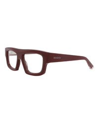 Gucci Gucci Mens Square/Rectangle Burgundy Burgundy Transparent Fashion Designer Eyewear