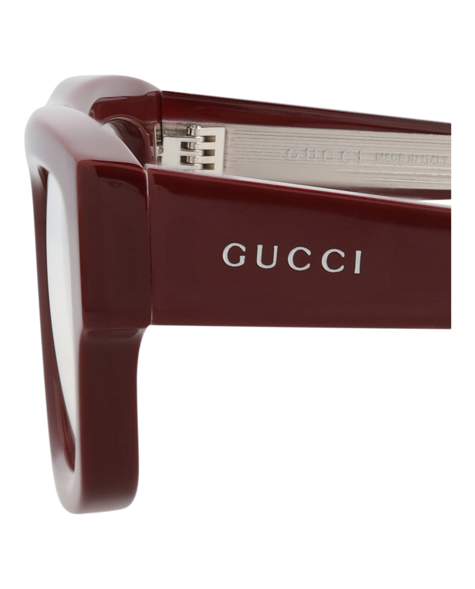 Gucci Gucci Mens Square/Rectangle Burgundy Burgundy Transparent Fashion Designer Eyewear