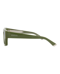 Gucci Mens Square/Rectangle Green Green Green Fashion Designer Eyewear