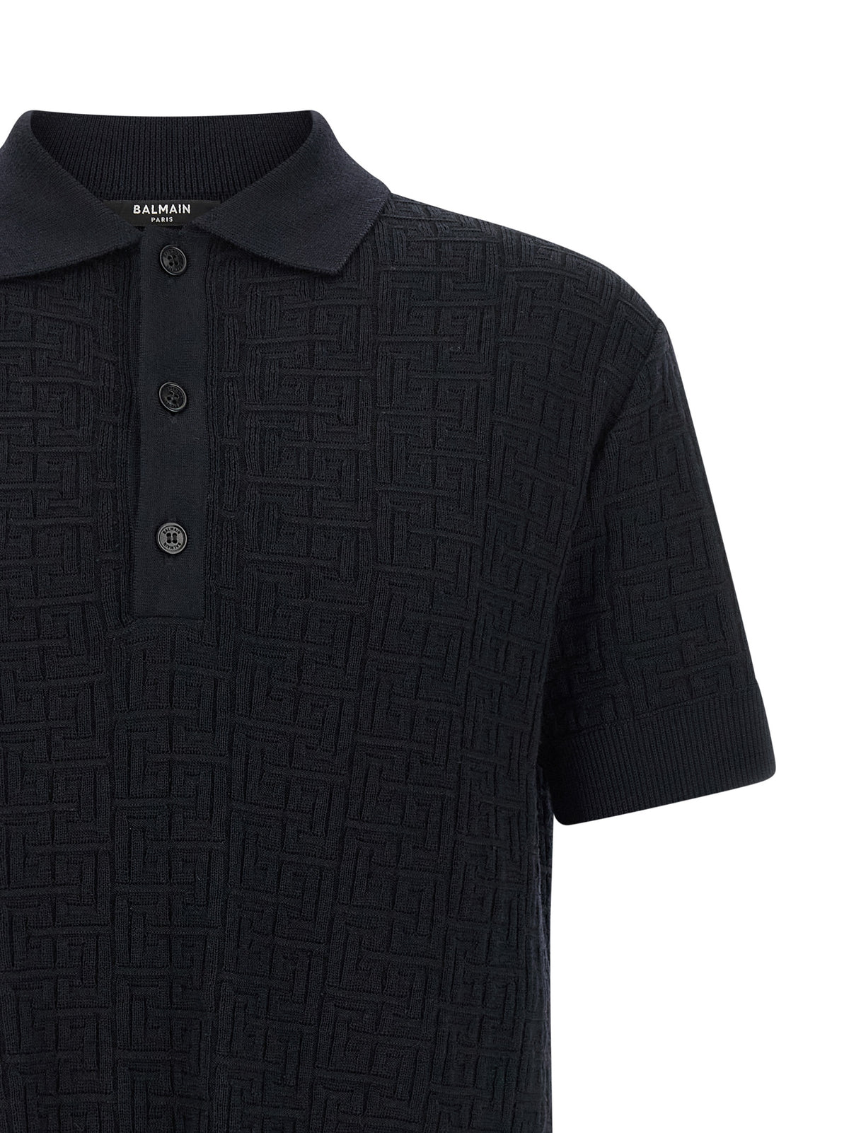 BALMAIN Balmain Men 'Monogram' Knit Polo Shirt