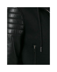Givenchy Hooded LeatherSleeve Jacket Model Black Women Jackets & Coats