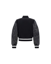 Givenchy Cropped Bomber Jacket 4G Logo-Embroidered Women Black Coats