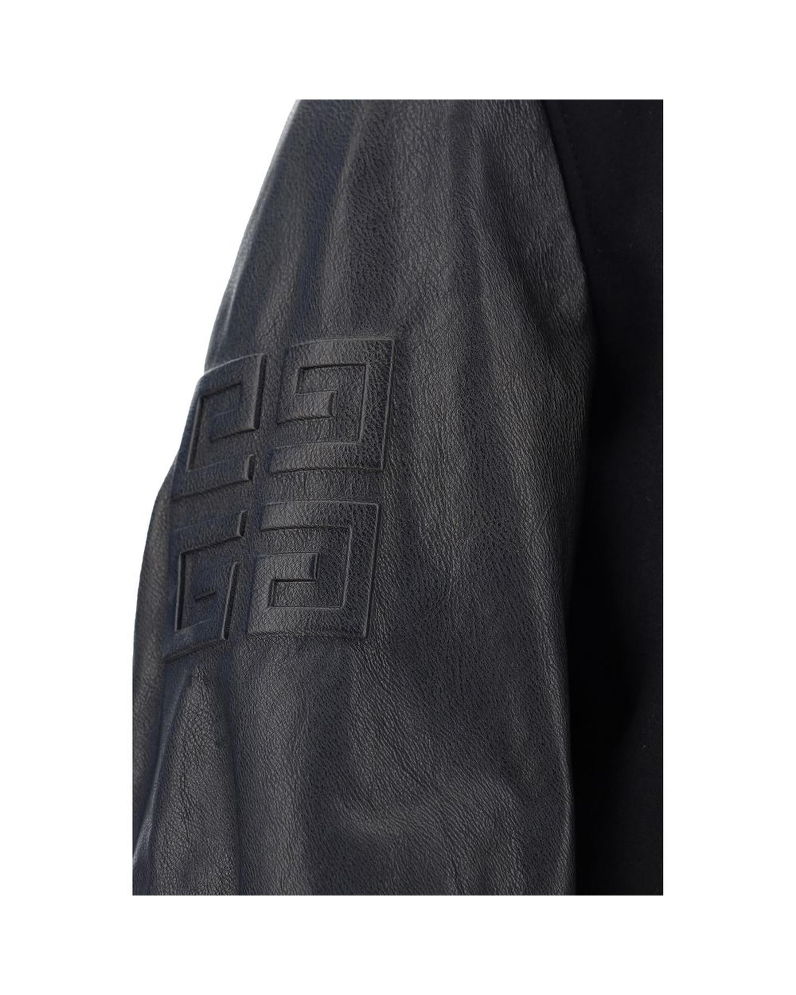 Givenchy Cropped Bomber Jacket 4G Logo-Embroidered Women Black Coats