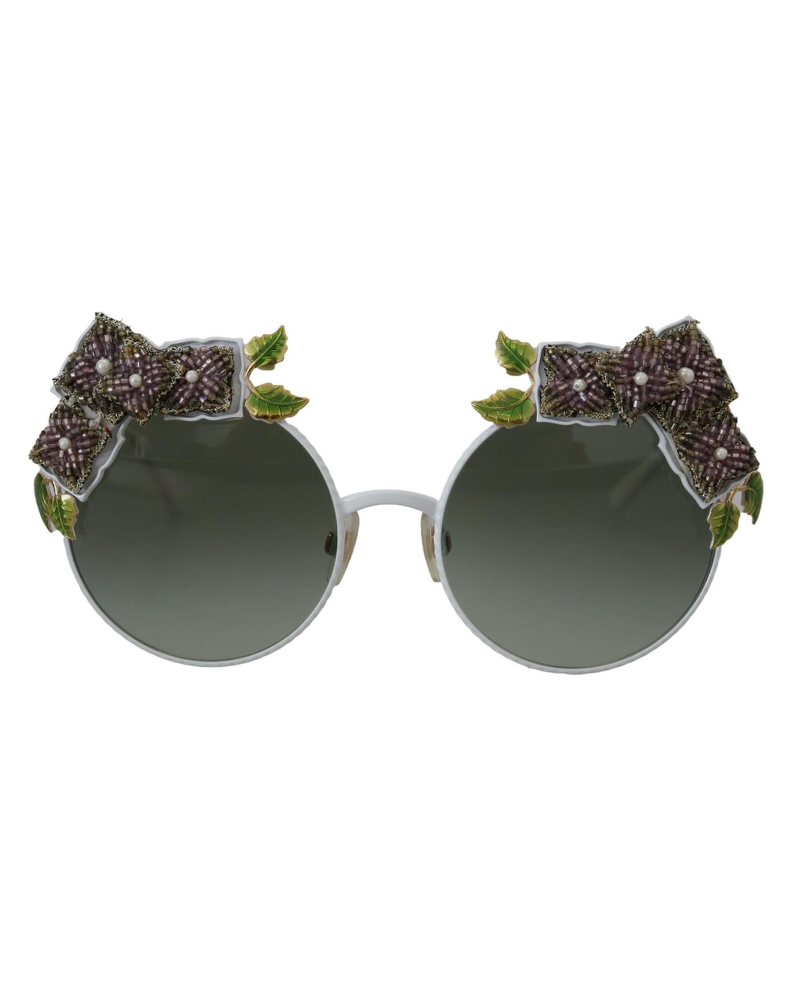 Dolce & Gabbana DG4335 Round Sunglasses for Women White Frame