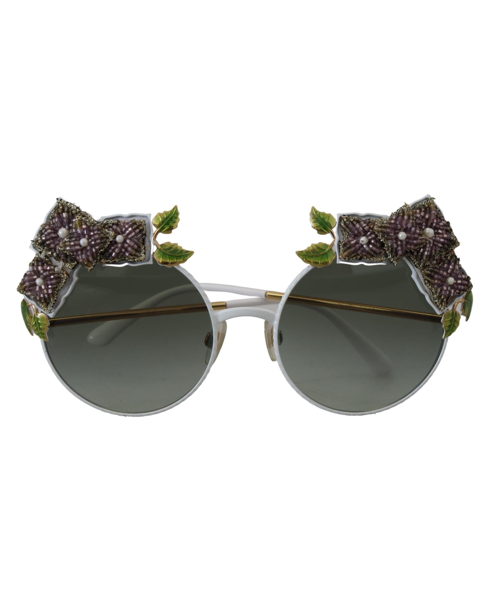 Dolce & Gabbana DG4335 Round Sunglasses for Women White Frame