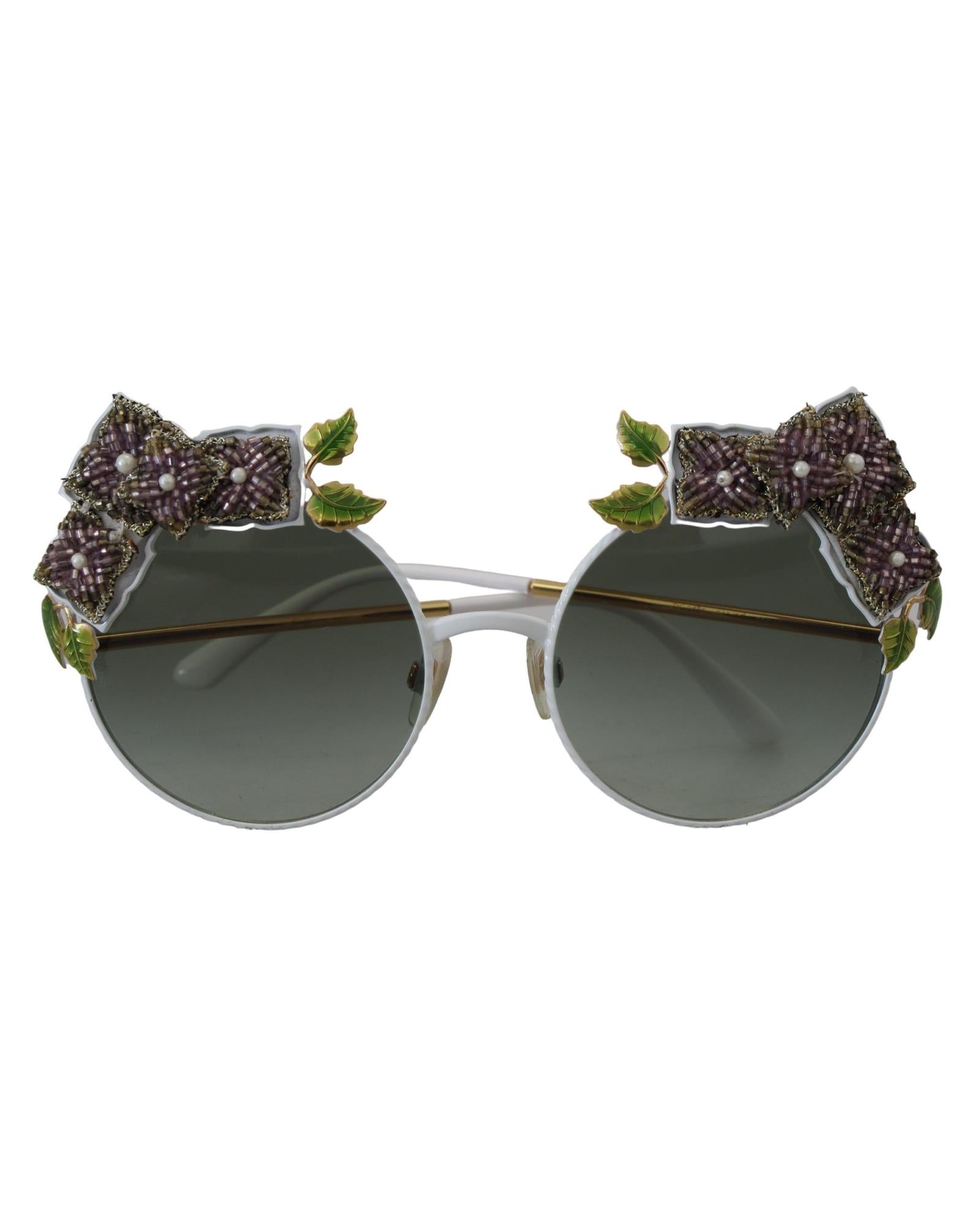 Dolce & Gabbana DG4335 Round Sunglasses for Women White Frame