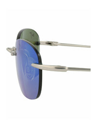 Maui Jim Unisex Round/Oval Silver Silver Green Fashion Designer Eyewear