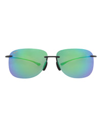 Maui Jim Unisex Shield/Wrap Black Black Green Fashion Designer Eyewear