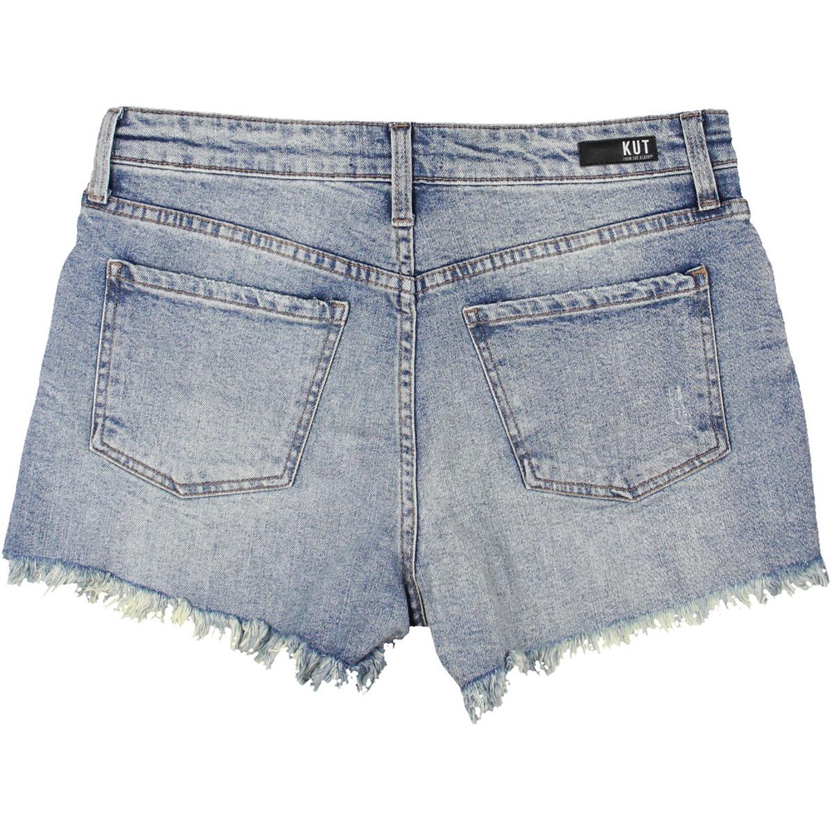 Womens Frayed Hem Denim Denim Shorts