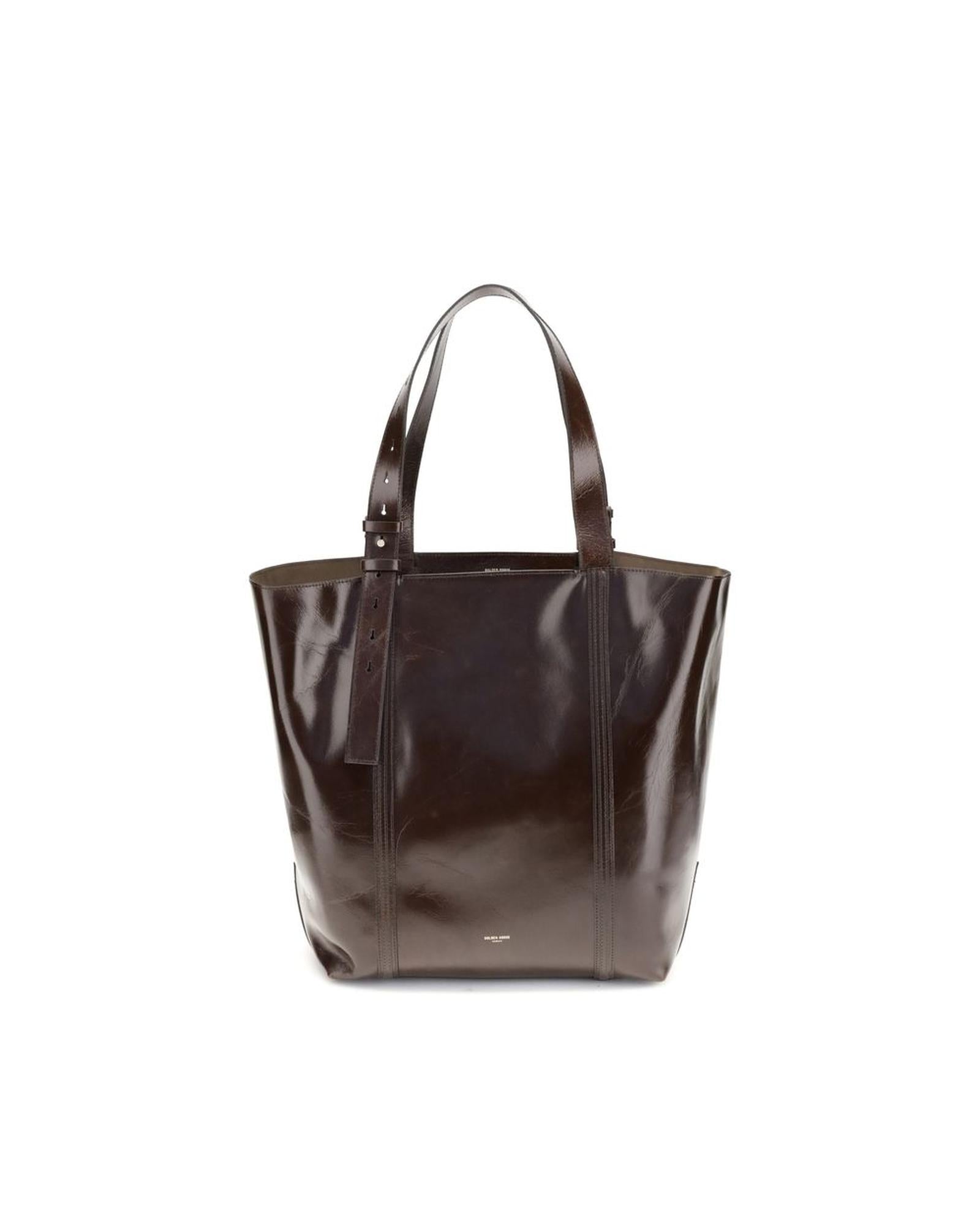 Golden Goose Leather Tote Adjustable Straps Women Brown Shoulder Bags