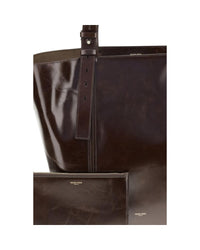 Golden Goose Leather Tote Adjustable Straps Women Brown Shoulder Bags