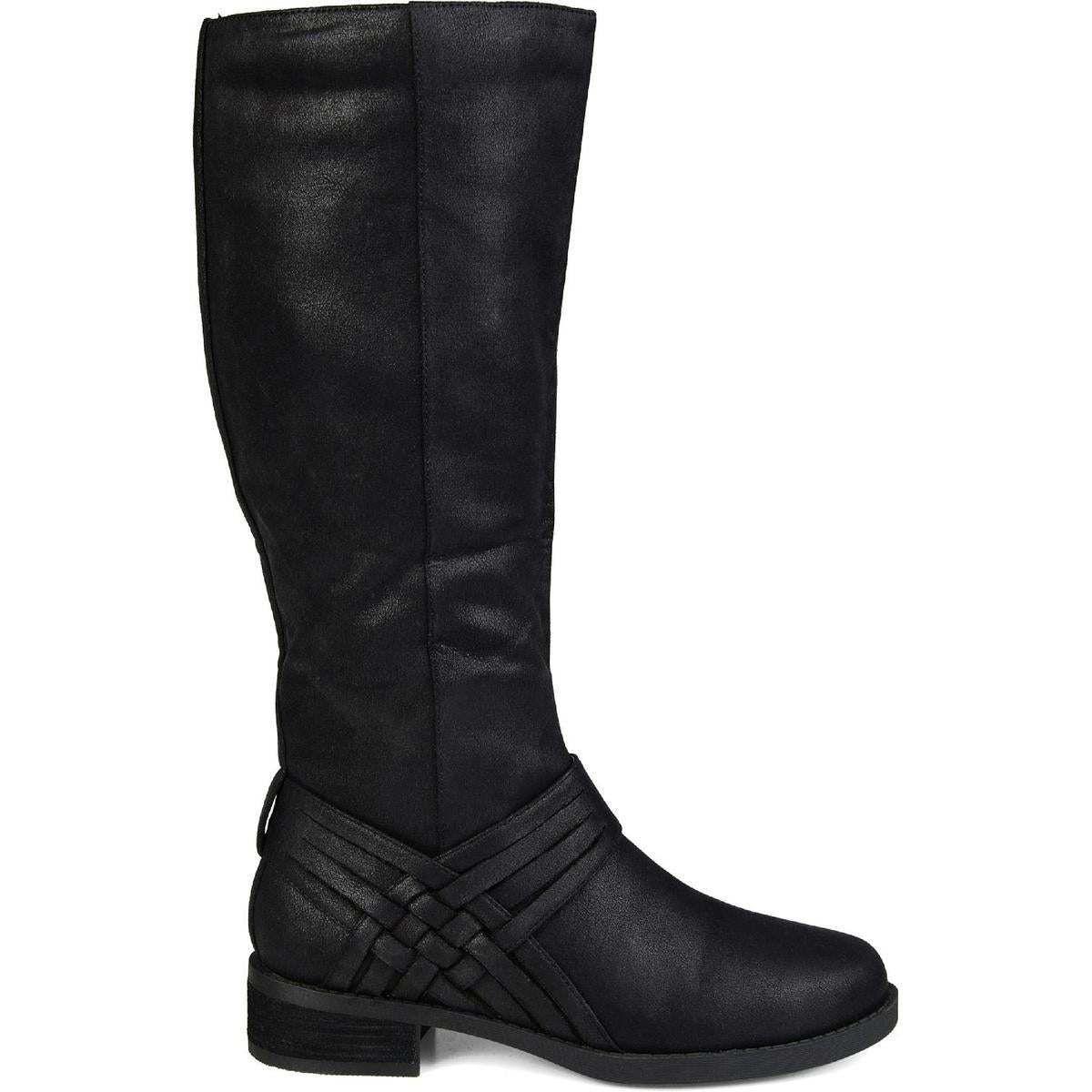 Womens Faux Suede Wide Calf Mid-Calf Boots