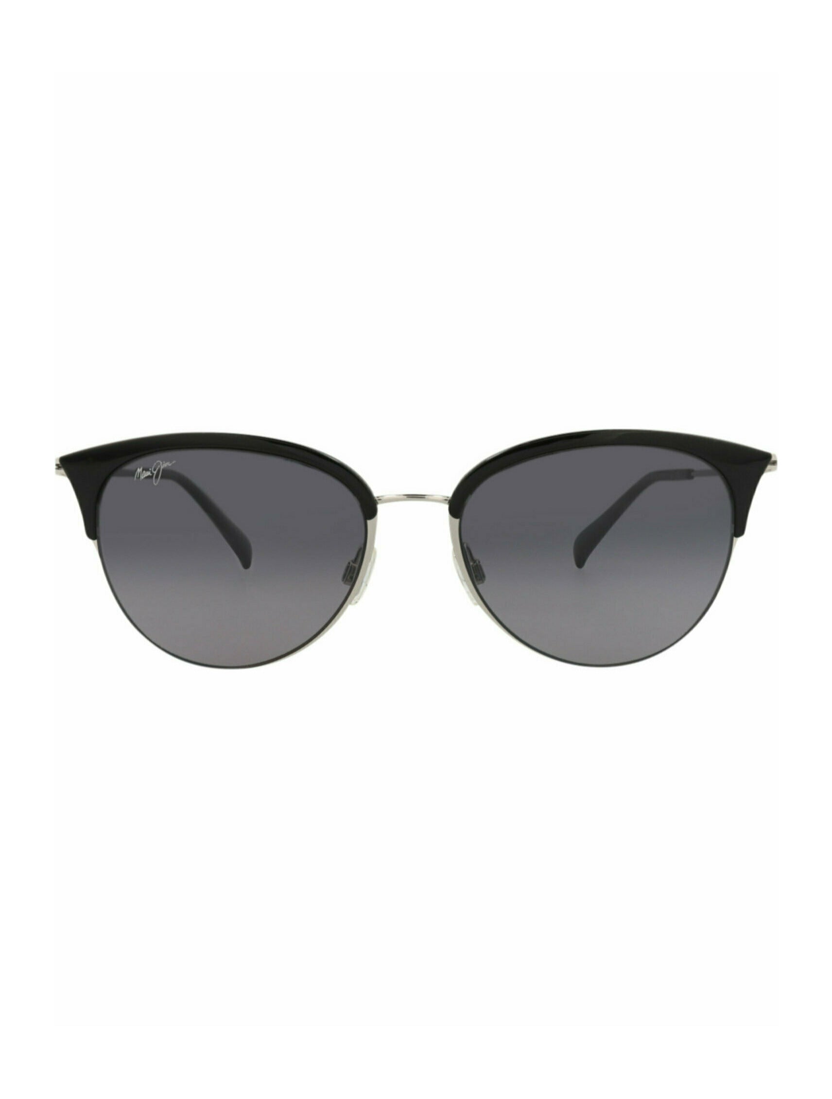 Maui Jim Womens Cat Eye Black Silver Grey Fashion Designer Eyewear