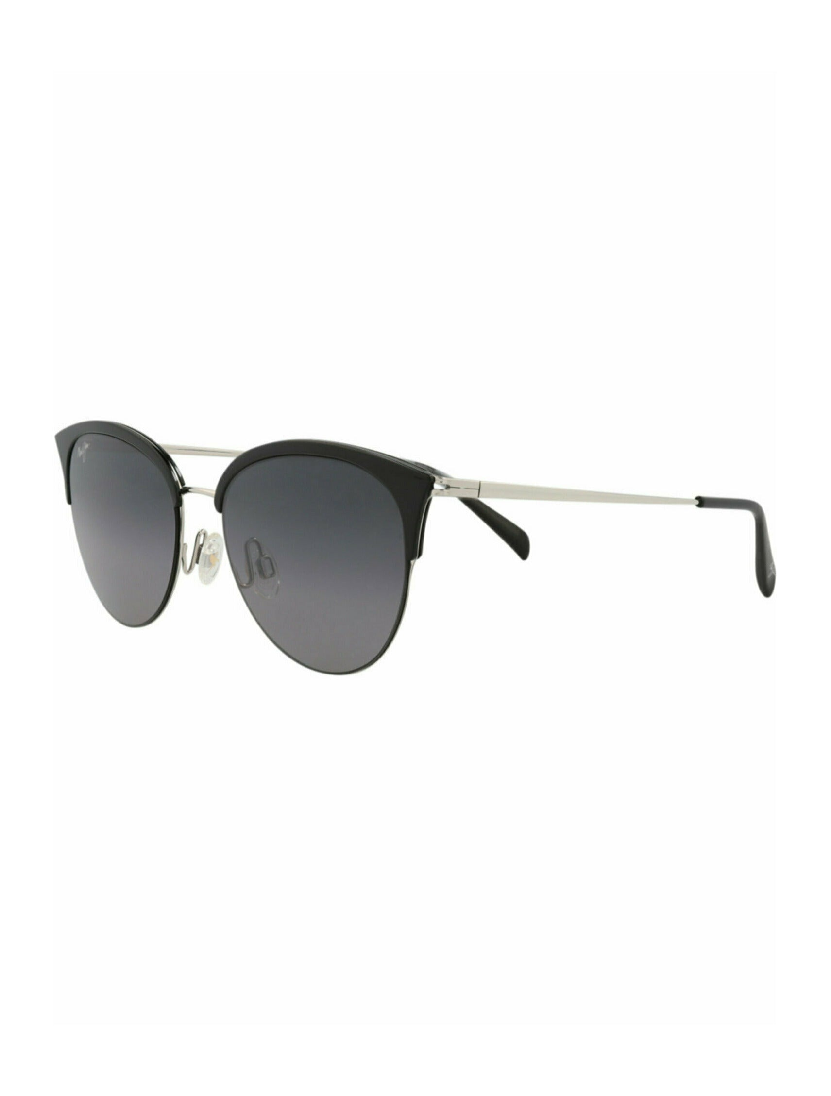 Maui Jim Womens Cat Eye Black Silver Grey Fashion Designer Eyewear
