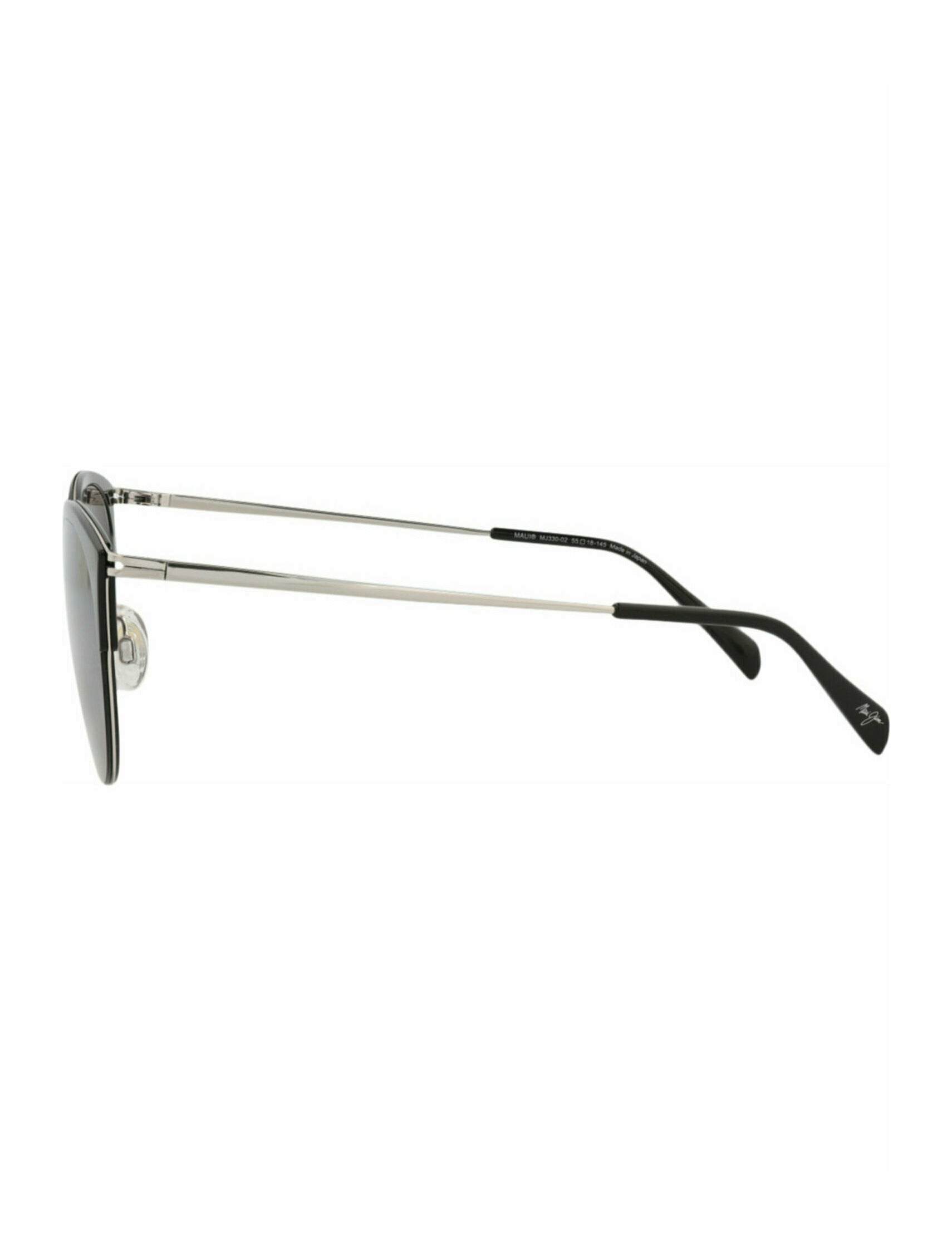 Maui Jim Womens Cat Eye Black Silver Grey Fashion Designer Eyewear