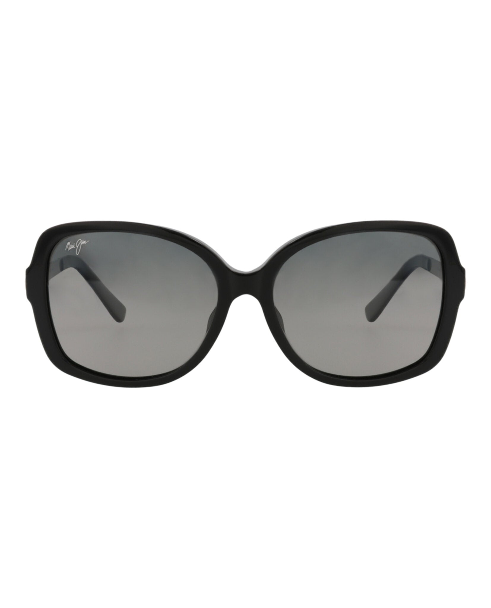 Maui Jim Womens Round/Oval Black Silver Grey Fashion Designer Eyewear