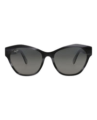 Maui Jim Womens Cat Eye Black Black Grey Fashion Designer Eyewear