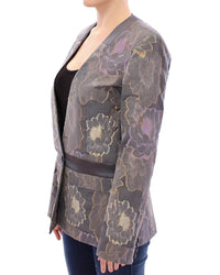 Roberto Fragata Women's Floral Embroidered Blazer Gray