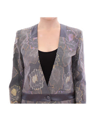 Roberto Fragata Women's Floral Embroidered Blazer Gray