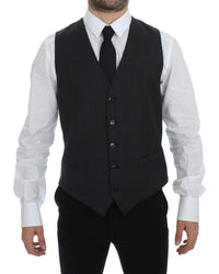 Dolce & Gabbana Men's Pinstripe Wool Vest - Black