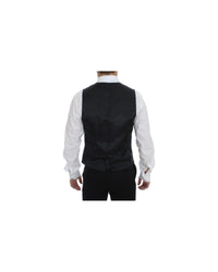 Dolce & Gabbana Men's Pinstripe Wool Vest - Black