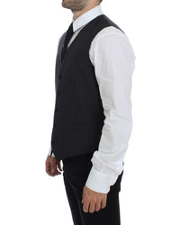 Dolce & Gabbana Men's Pinstripe Wool Vest - Black