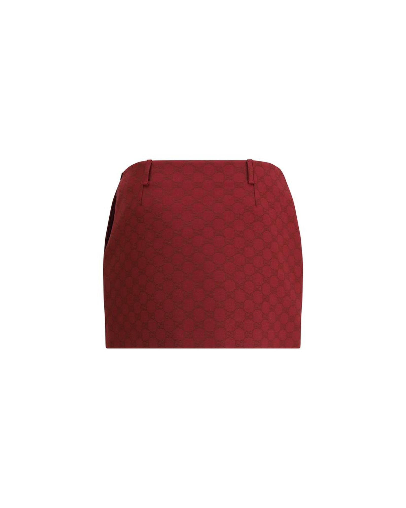 Gucci GG Monogram Skirt Women Bordeaux