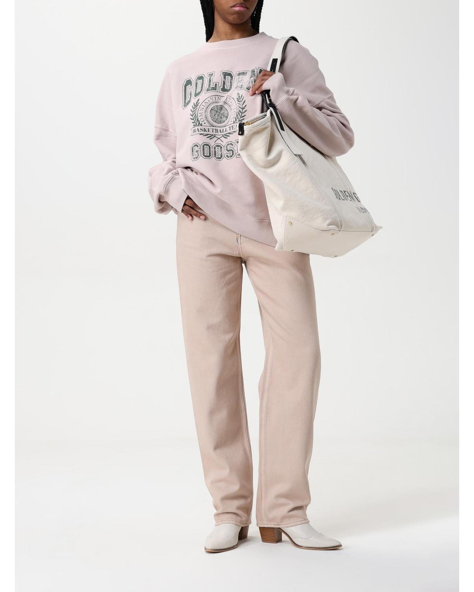 Golden Goose Basketball Team Sweatshirt Women Pink