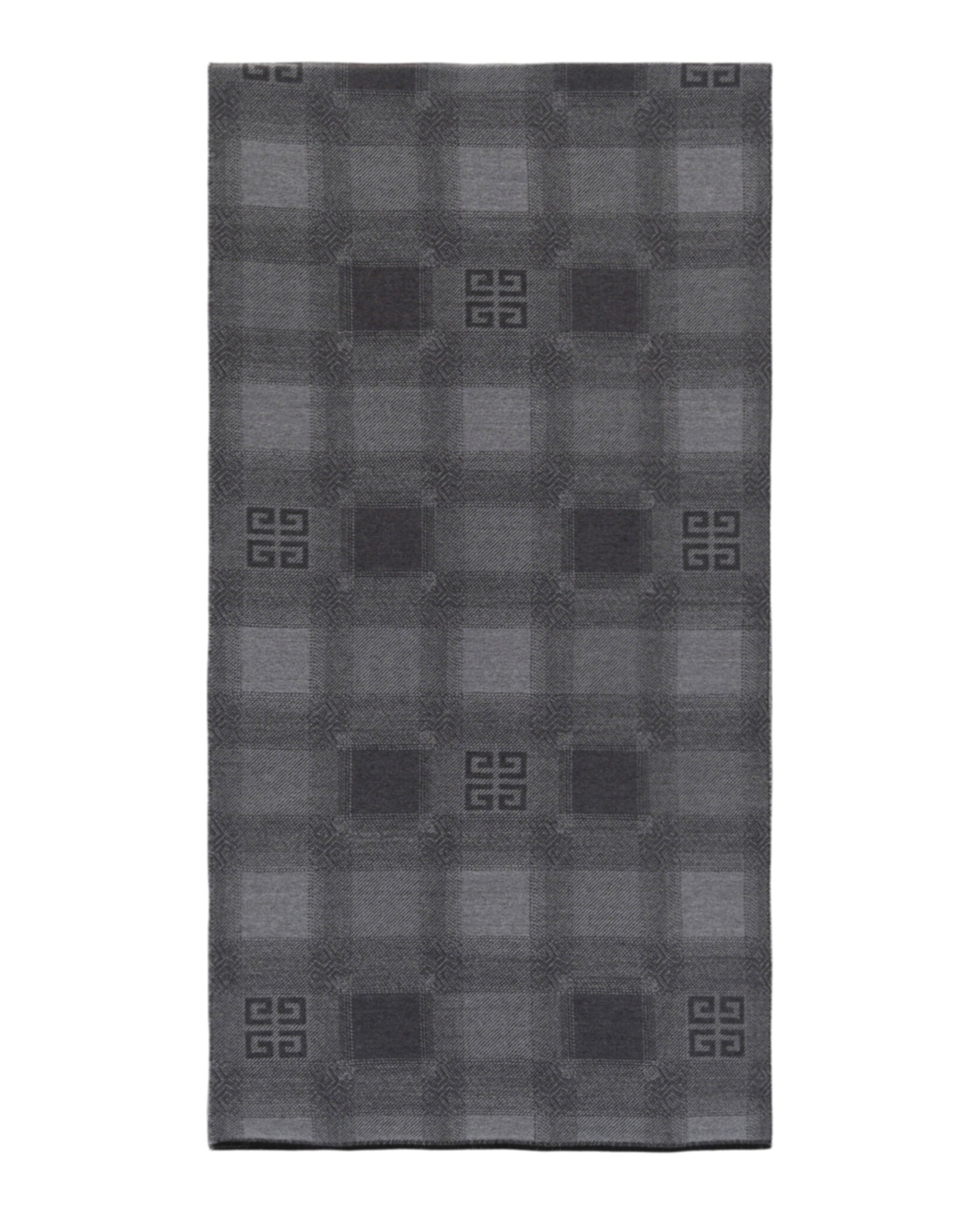 Givenchy Unisex-Adult Plaid 4G Logo Scarf Grey