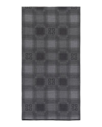Givenchy Unisex-Adult Plaid 4G Logo Scarf Grey