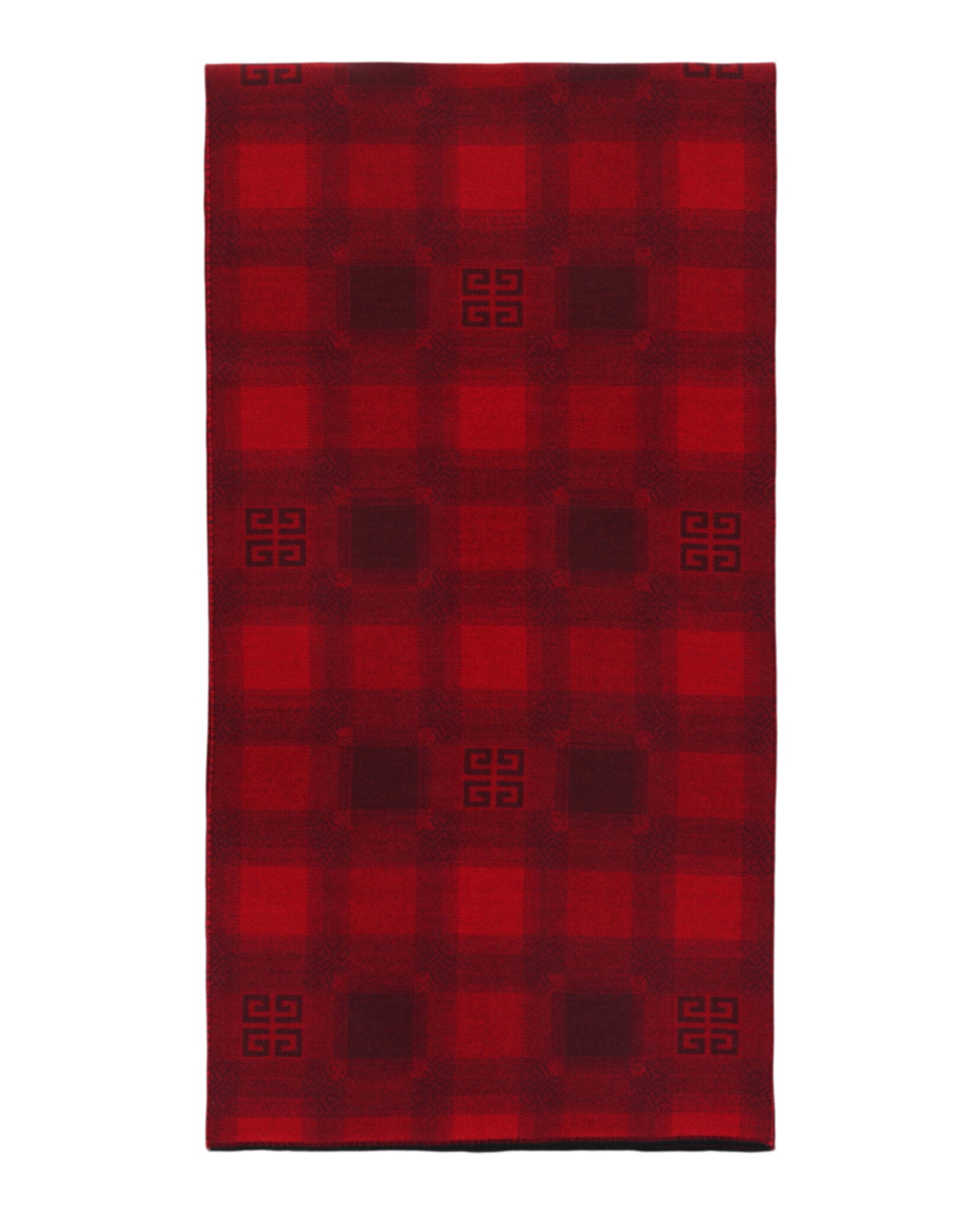 Givenchy Unisex-Adult Plaid 4G Logo Scarf Red