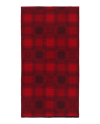 Givenchy Unisex-Adult Plaid 4G Logo Scarf Red