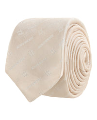 Givenchy Mens Diagonal Logo Silk Tie Beige