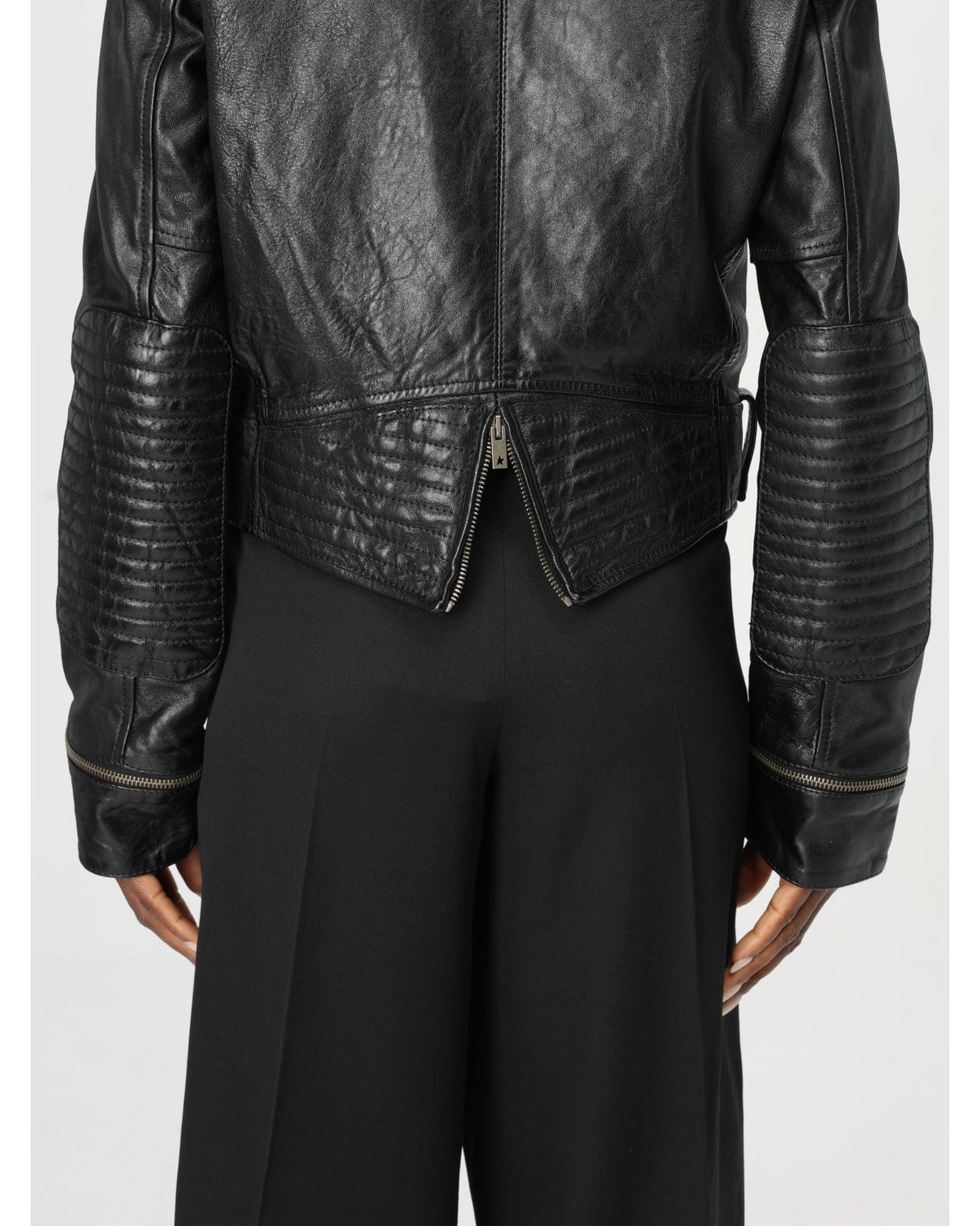 ジャケット GOLDEN  Woman Jacket Black GWP02137P00119590100 Women's tobacco-colored suede jacket women with fringes