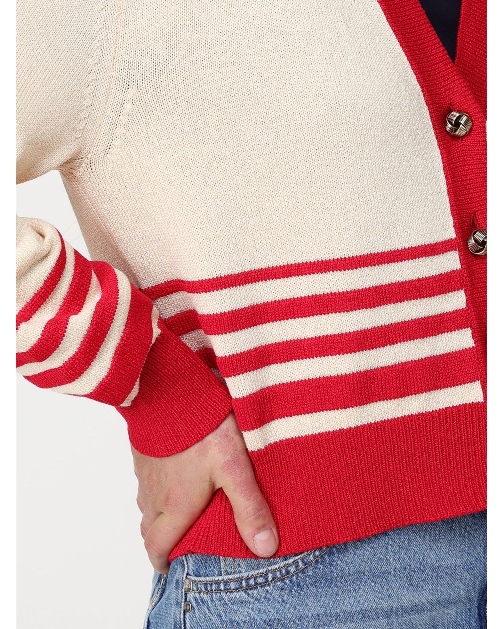 Golden Goose Striped Knit Cardigan Women Red
