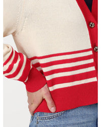 Golden Goose Striped Knit Cardigan Women Red