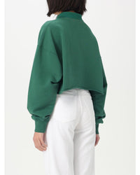 Golden Goose Cropped Polo Sweatshirt Vintage Graphic Women Green Polo Shirts