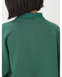 Golden Goose Cropped Polo Sweatshirt Vintage Graphic Women Green Polo Shirts