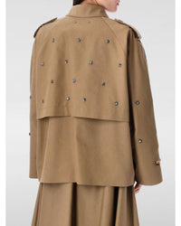Golden Goose Crystal Embellished Trench Coat Women Beige Jackets