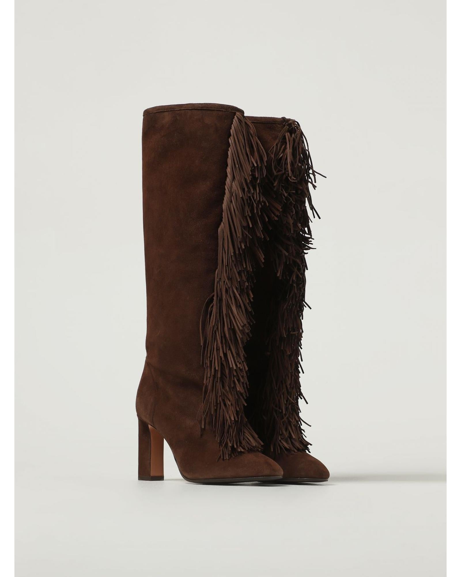 Aquazzura Very Matilde Fringe Boots Women Brown